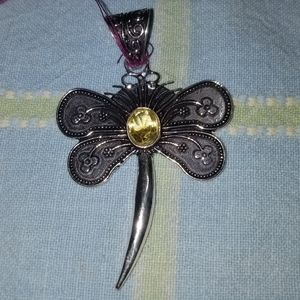 New Citrine Dragonfly Sterling Silver pendant